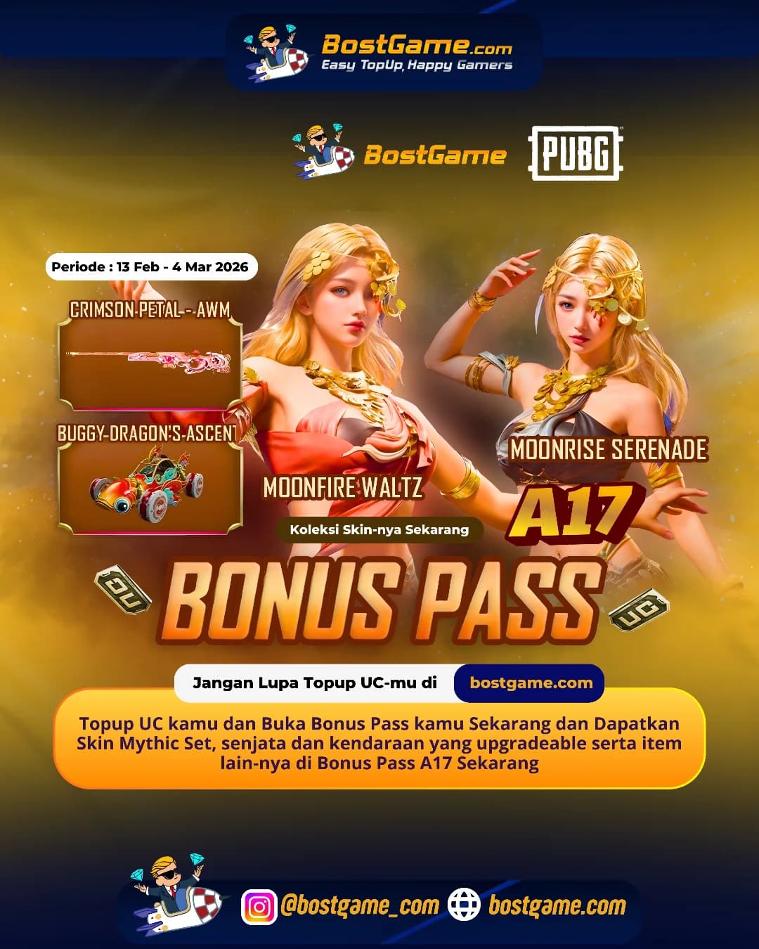 PUBG Mobile : Cuma 450 UC doang udah bisa unlock BONUS PASS dan langsung bawa pulang item sultan! 