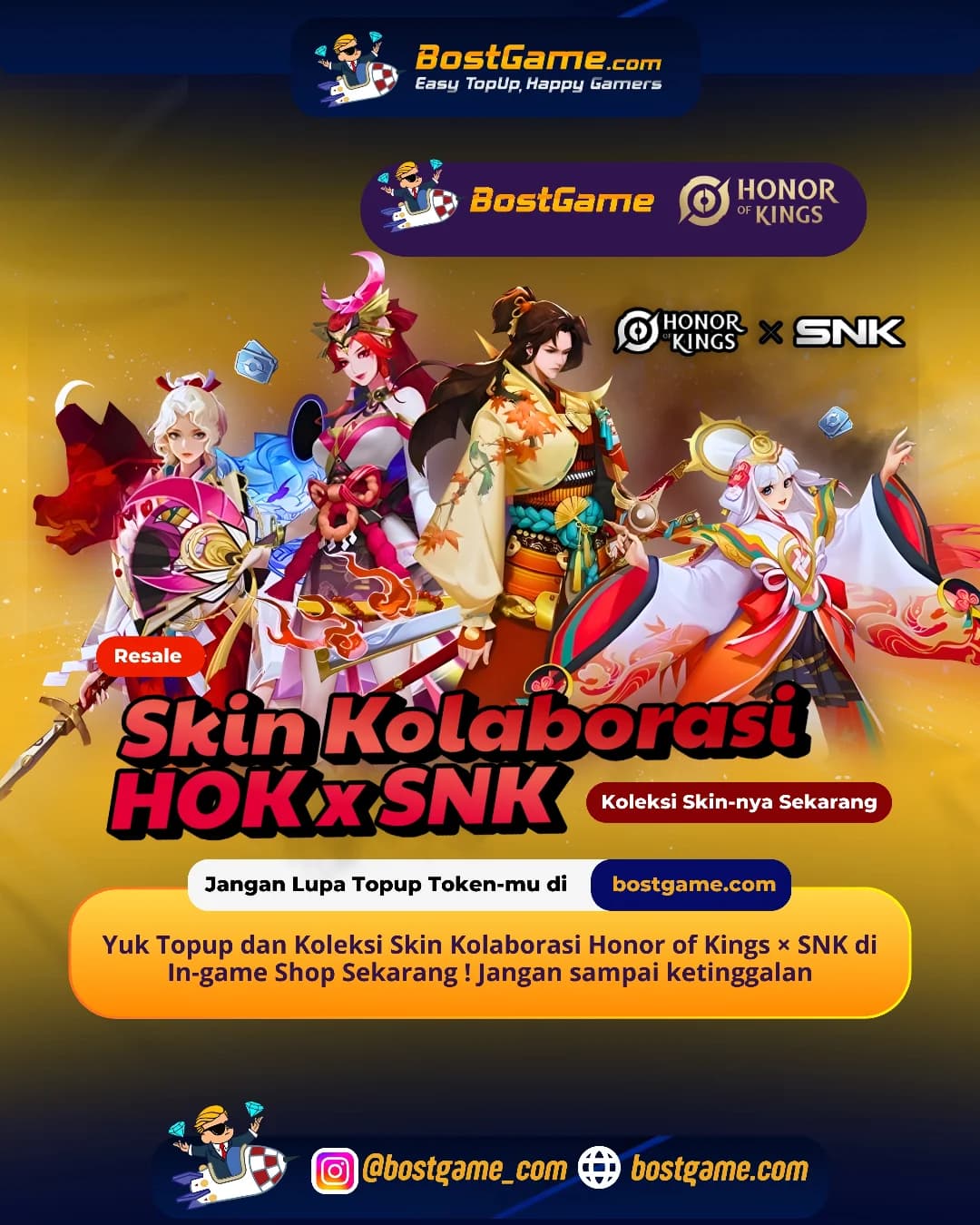 Honor Of Kings: Skin Kolaborasi Honor of Kings × SNK resmi hadir, Guyss!