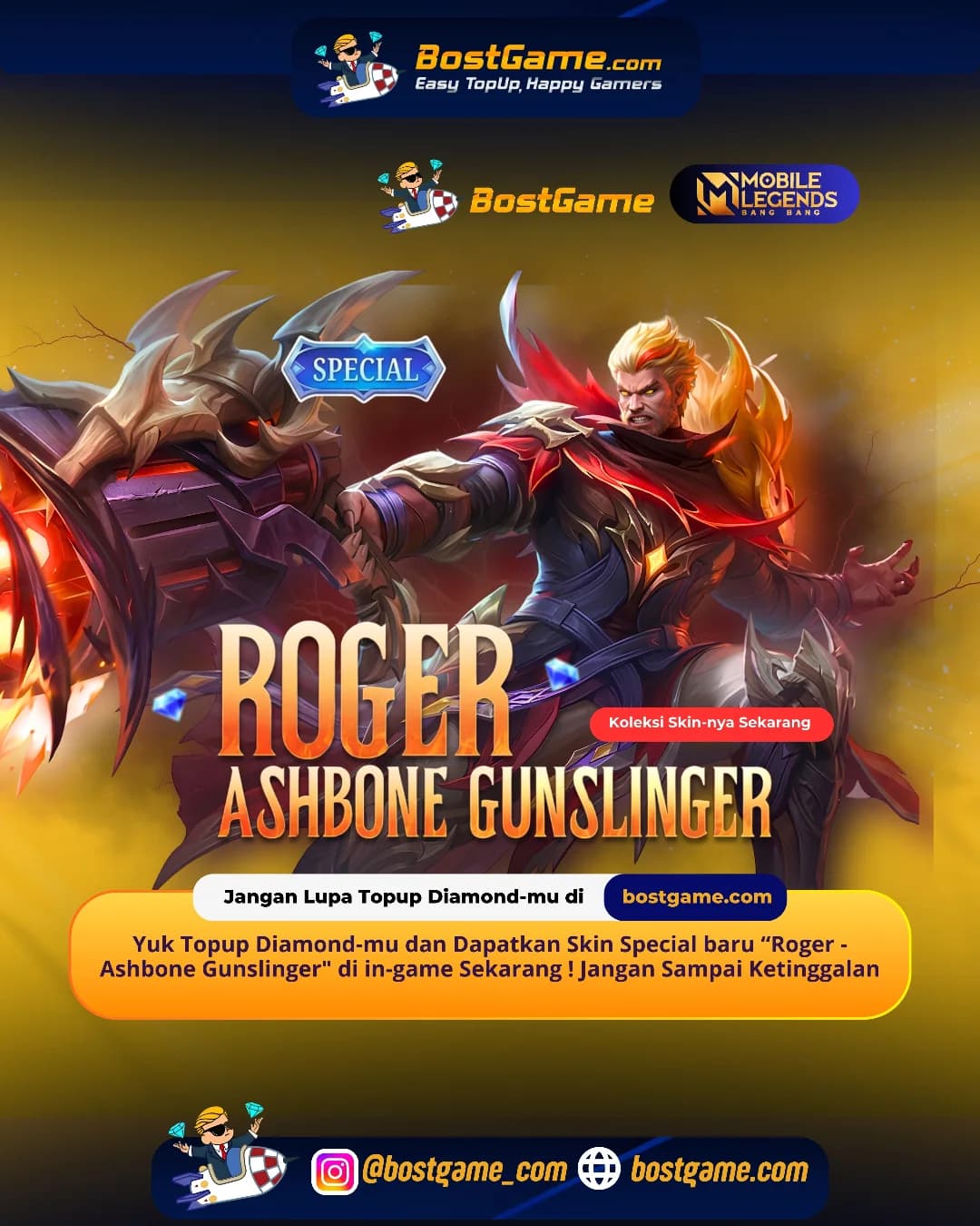Mobile Legends Bang Bang : SKIN SPECIAL BARU ROGER RESMI HADIR! 05 Juni – 05 Juli 2026 🔥