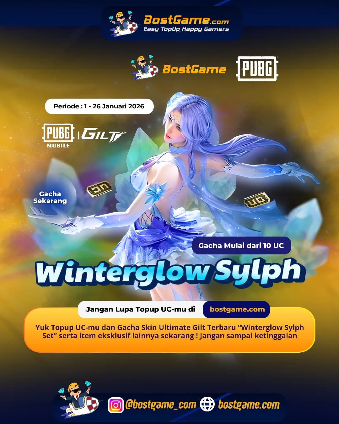 PUBG Mobile : Skin Ultimate Gilt Terbaru “Winterglow Sylph Set”  Telah Hadir Guyss !