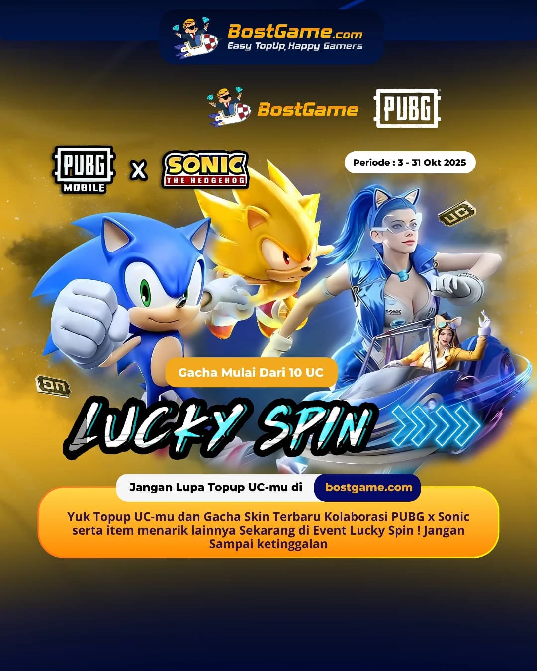 PUBG : Kolaborasi EPIC PUBG x SONIC resmi mendarat!