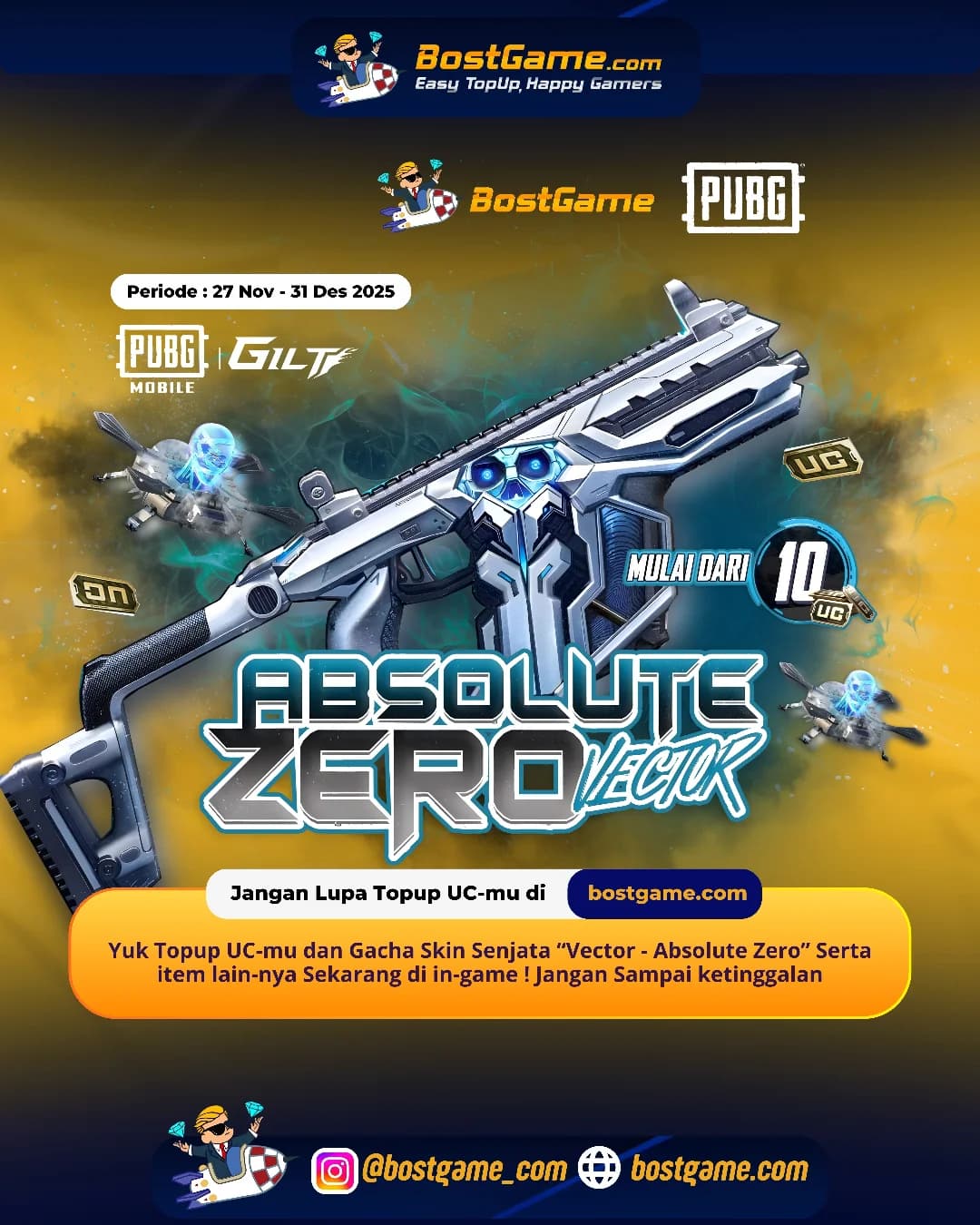 PUBG Mobile : Skin Senjata “Vector – Absolute Zero” akhirnya rilis nih!