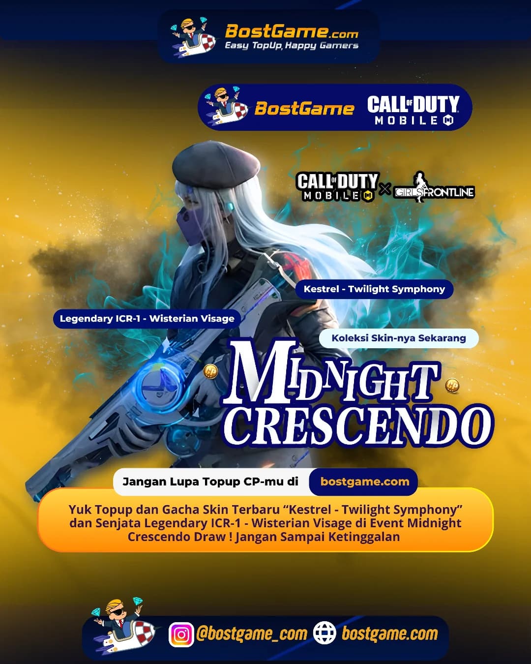 Call Of Duty Mobile : Waktunya gacha Skin terbaru “Kestrel - Twilight Symphony”  dan ICR-1 Legendary – Wisterian Visage!