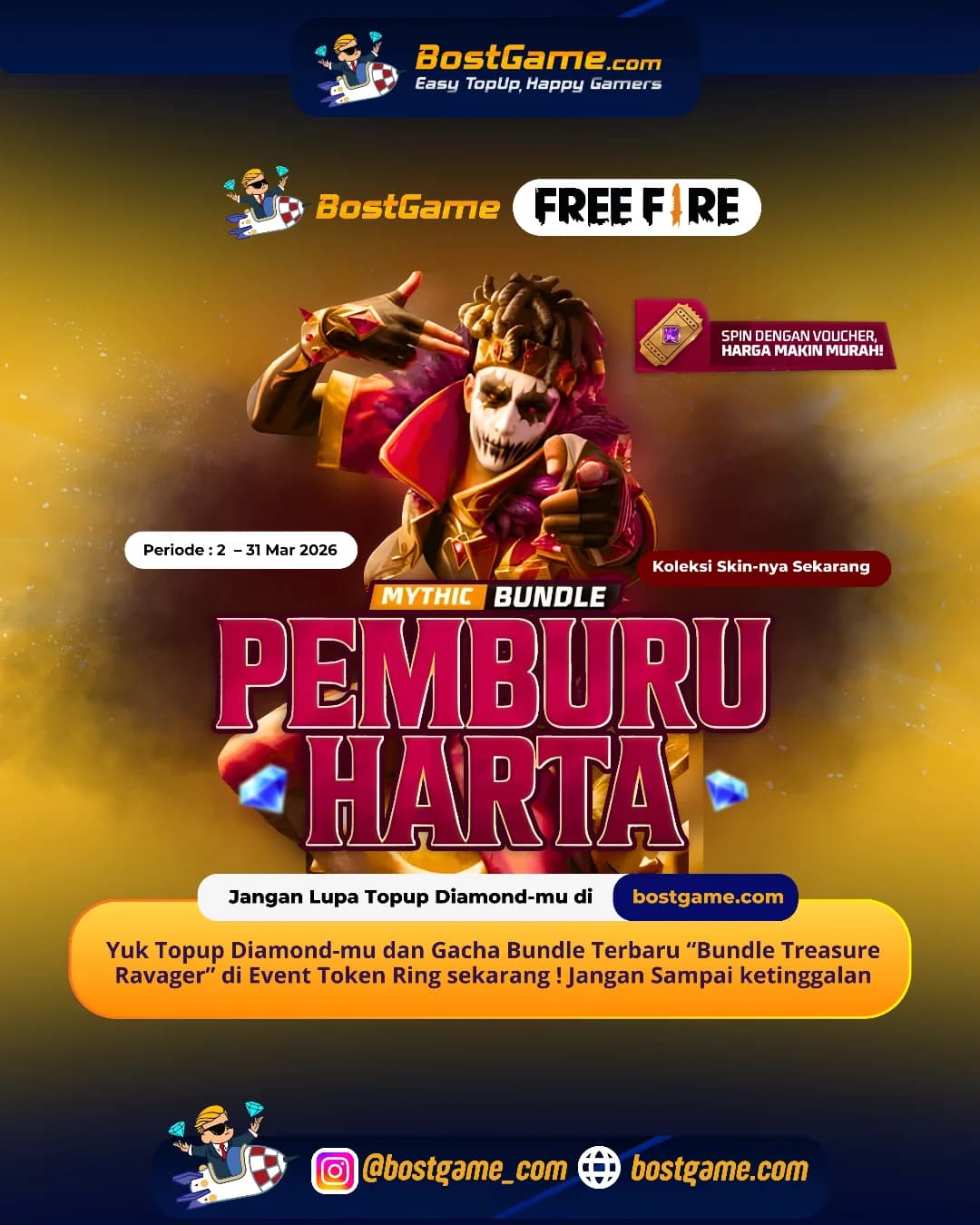 Free Fire : Bundle Terbaru HADIR! “Treasure Ravager” Periode 2 – 31 Mar 2026