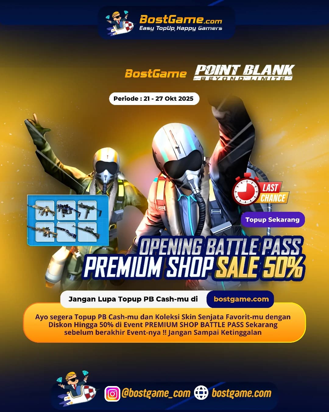 Point Blank : Last Chance Alert! Event PREMIUM SHOP BATTLE PASS lagi bagi-bagi diskon GILA sampai 50%!!