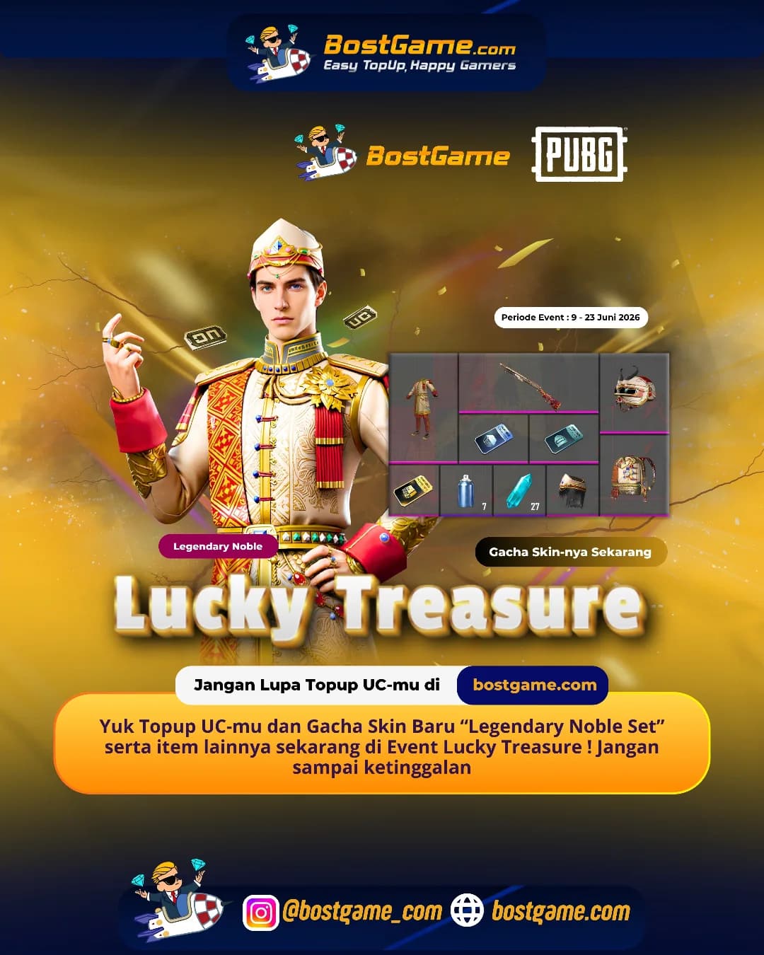 PUBG Mobile : EVENT LUCKY TREASURE RESMI KEMBALI HADIR! 9 - 23 Juni 2026