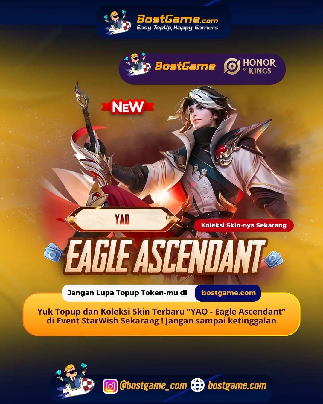 Honor Of Kings : SKIN TERBARU YAO — “EAGLE ASCENDANT” RESMI HADIR! 