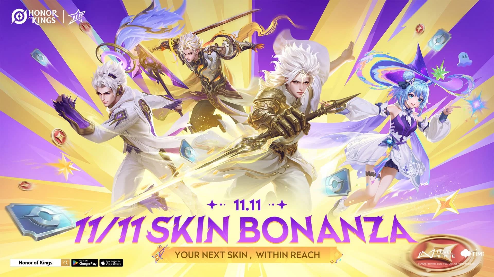 Honor of Kings Umumkan 11.11 Carnival, Diskon Skin Terbesar Segera Hadir