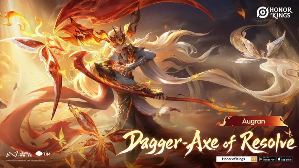 Dagger-Axe of Resolve Augran Resmi Hadir di Honor of Kings, Harga Promo 1.350 Token