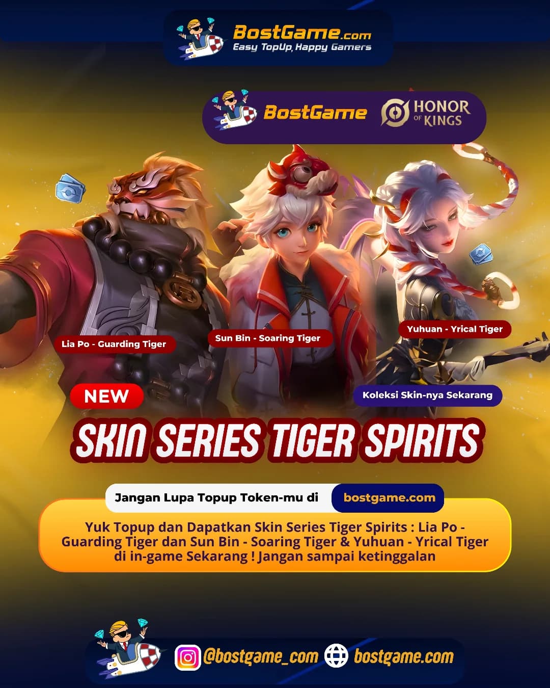 Honor Of Kings : SKIN TERBARU SERIES TIGER SPIRITS RESMI HADIR, GUYSS!