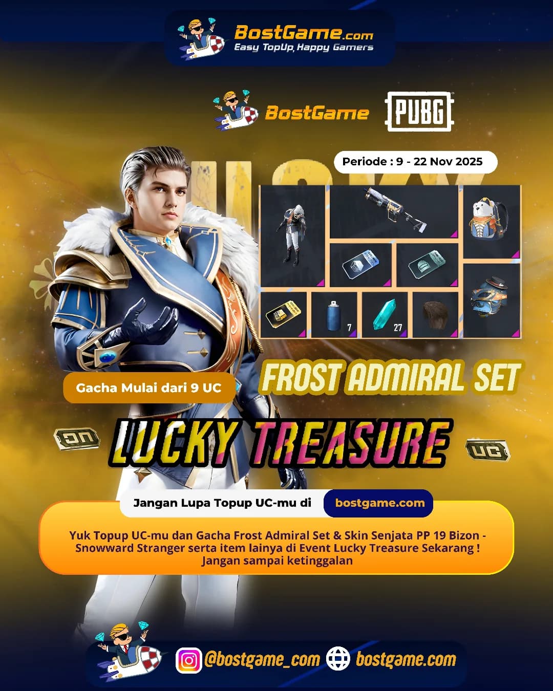 PUBG Mobile : Event Lucky Treasure is BACK lagi, gengs! Periode 9 - 22 Nov 2025