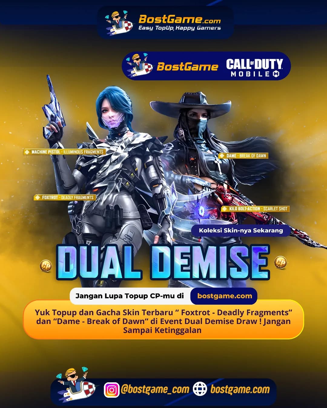 Call of Duty Mobile : Gacha Skin Terbaru  Foxtrot - Deadly Fragments dan Dame - Break of Dawn!