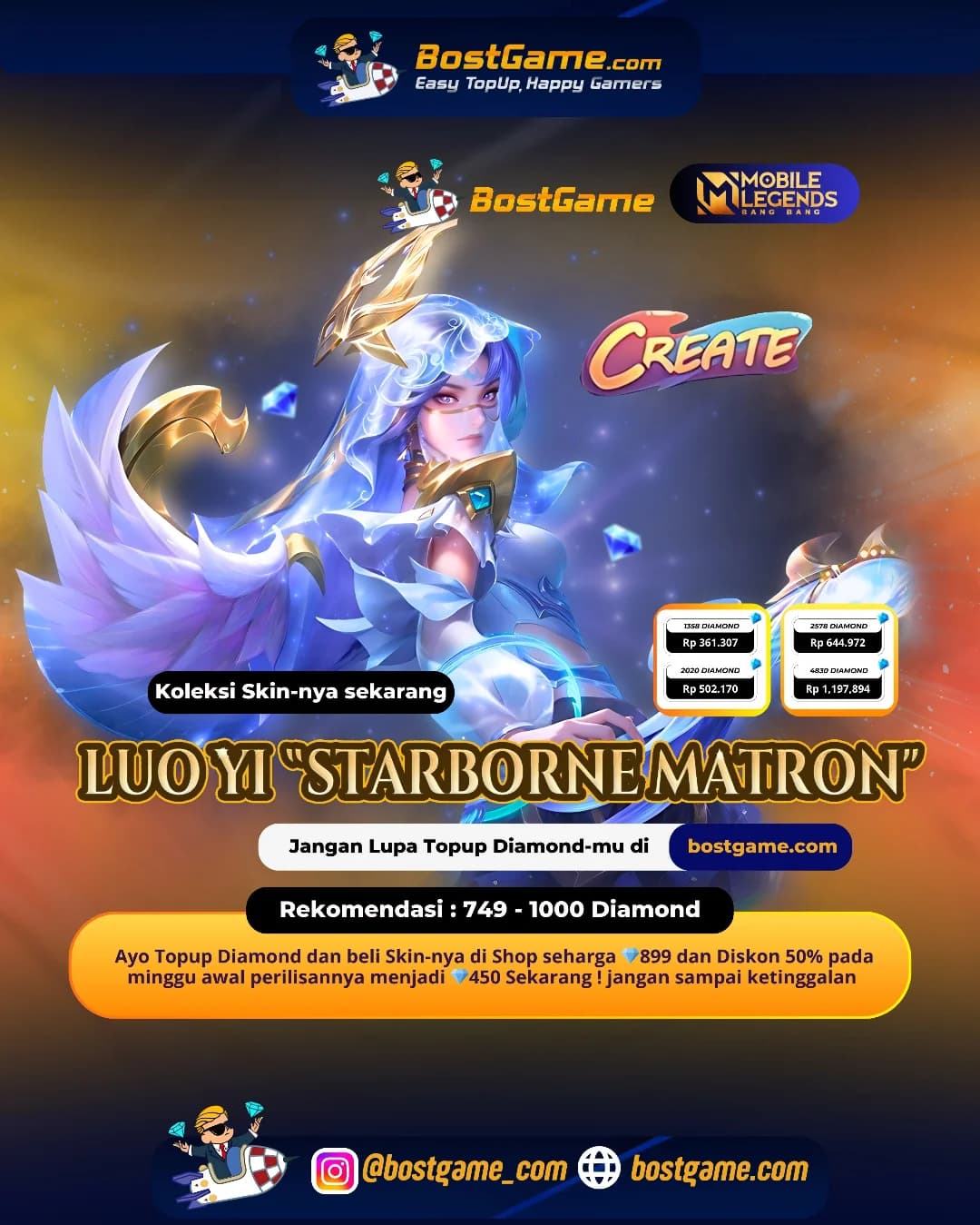 Mobile Legends ; Skin terbaru Luo Yi "Starborne Matron" akhirnya mendarat di Land of Dawn!!