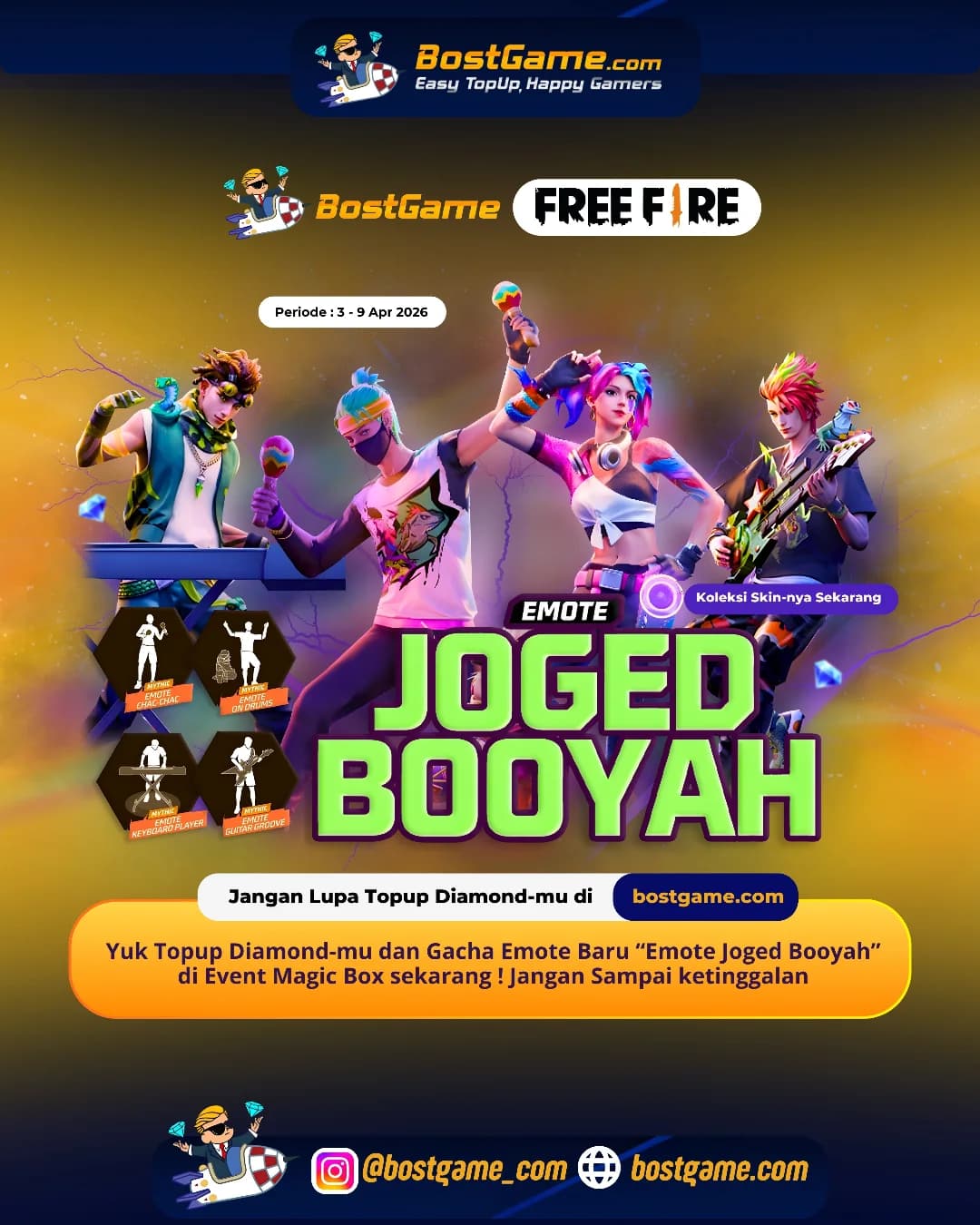 Free Fire : Siap joged paling GG di Free Fire? Saatnya flex gaya kamu di battlefield!
