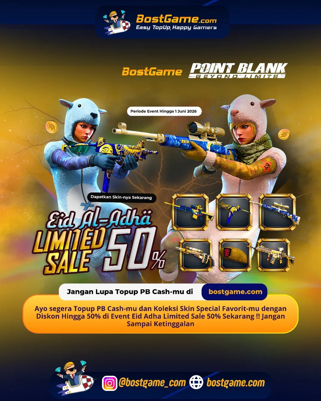 Point Blank : EVENT EID ADHA LIMITED SALE 50% RESMI HADIR! Event Hingga  1 Juni 2026