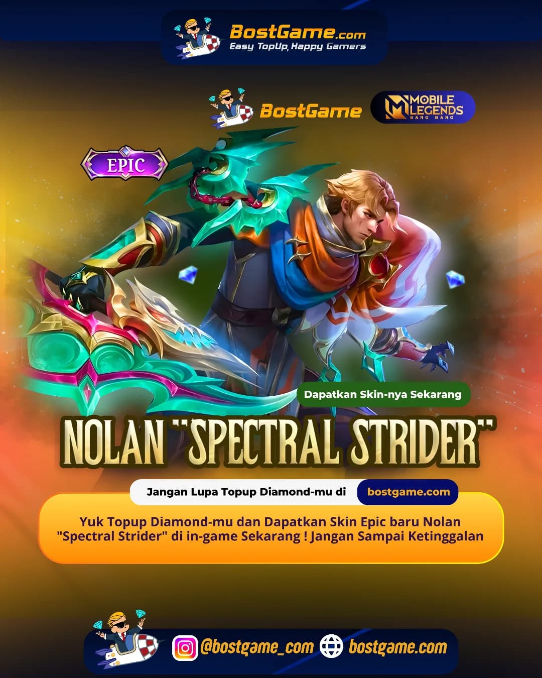 Mobile Legends Bang Bang : Skin Epic BARU Nolan “Spectral Strider” akhirnya RESMI HADIR, guyss!