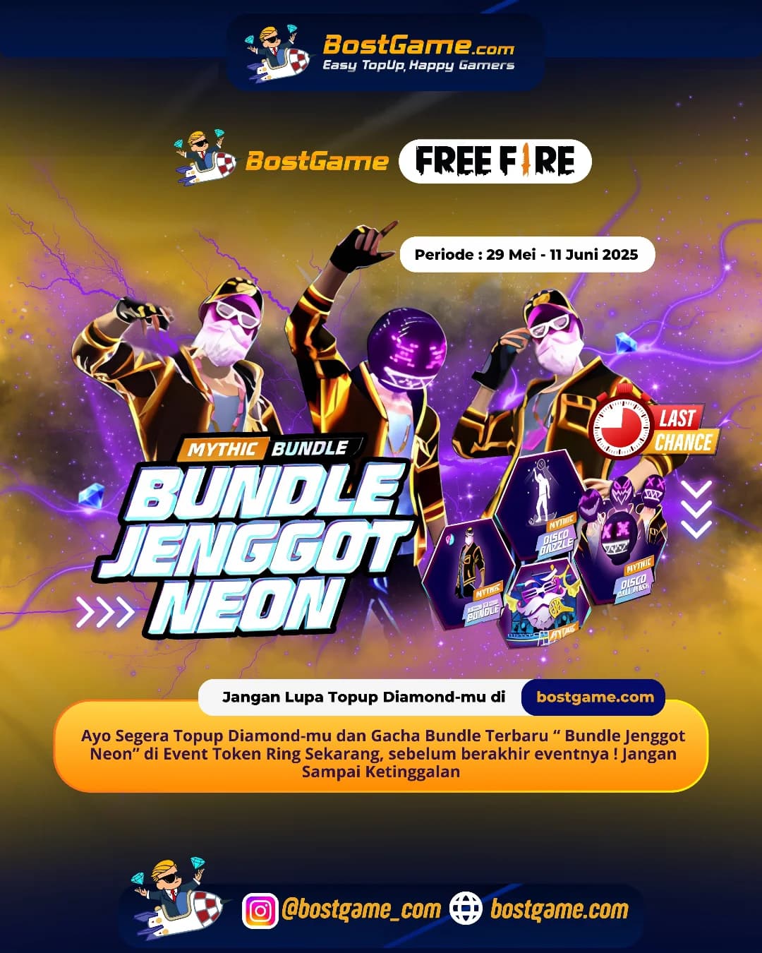 Free Fire : LAST DAY ALERT! Bundle “Jenggot Neon” masih nongkrong di Event Token Ring, tapi cuma sampai HARI INI! 