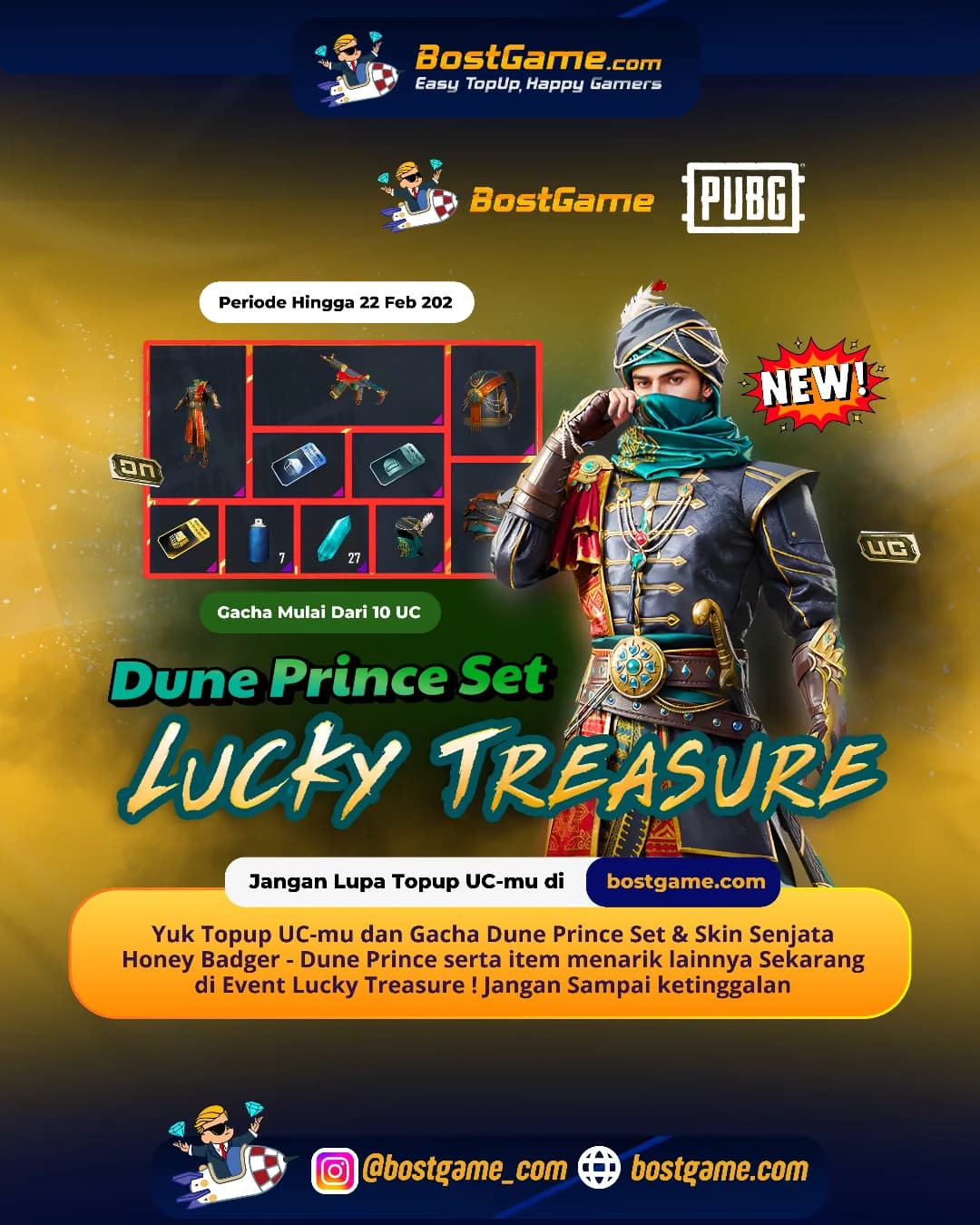 PUBG Mobile: Lucky Treasure is BACK Guyss! Periode sampai 22 Feb 2026