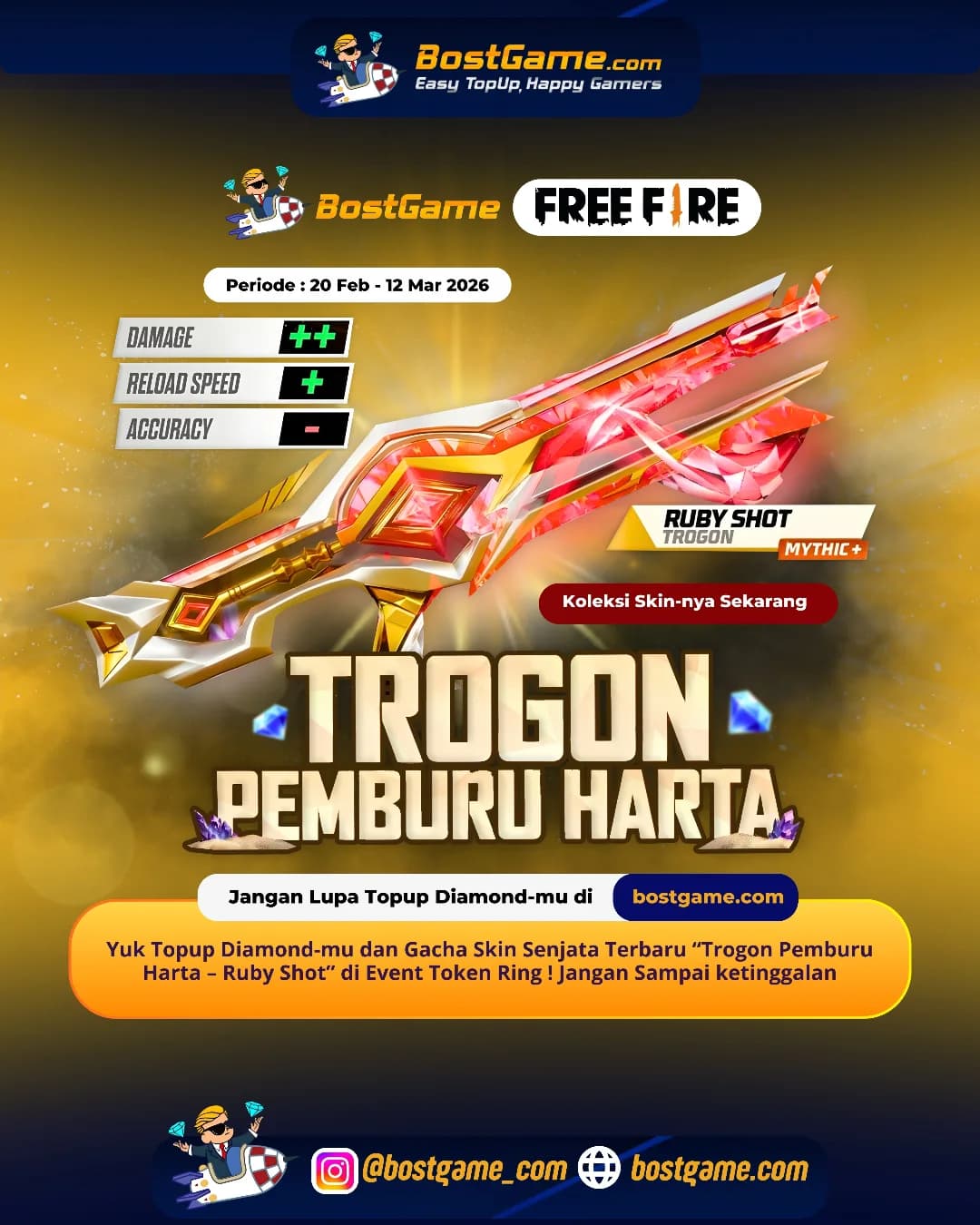 Free Fire : Trogon Pemburu Harta – Ruby Shot!