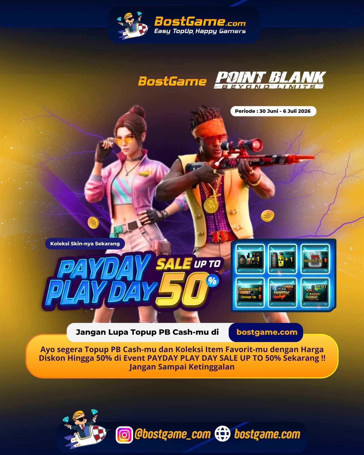 Point Blank : PAYDAY PLAY DAY SALE RESMI HADIR! Periode Event 30 Juni – 6 Juli 2026 🥳