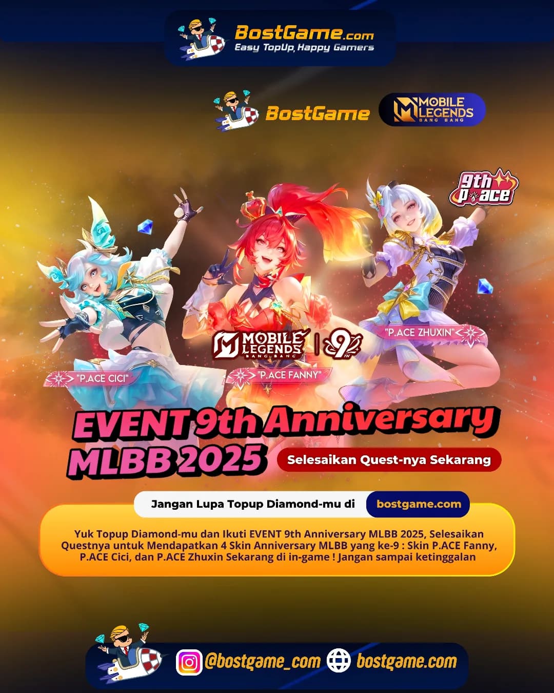 Mobile Legends : MLBB lagi ultah ke-9 nih!  Saatnya rayakan bareng EVENT ANNIVERSARY 2025!