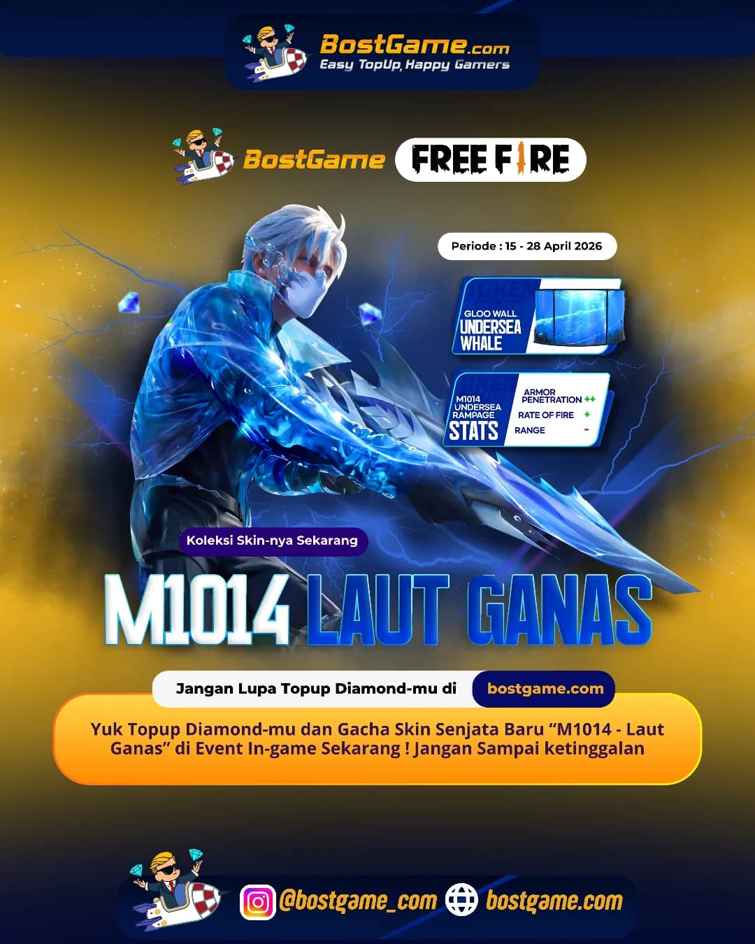 Free Fire : Skin Senjata M1014 “Laut Ganas” !