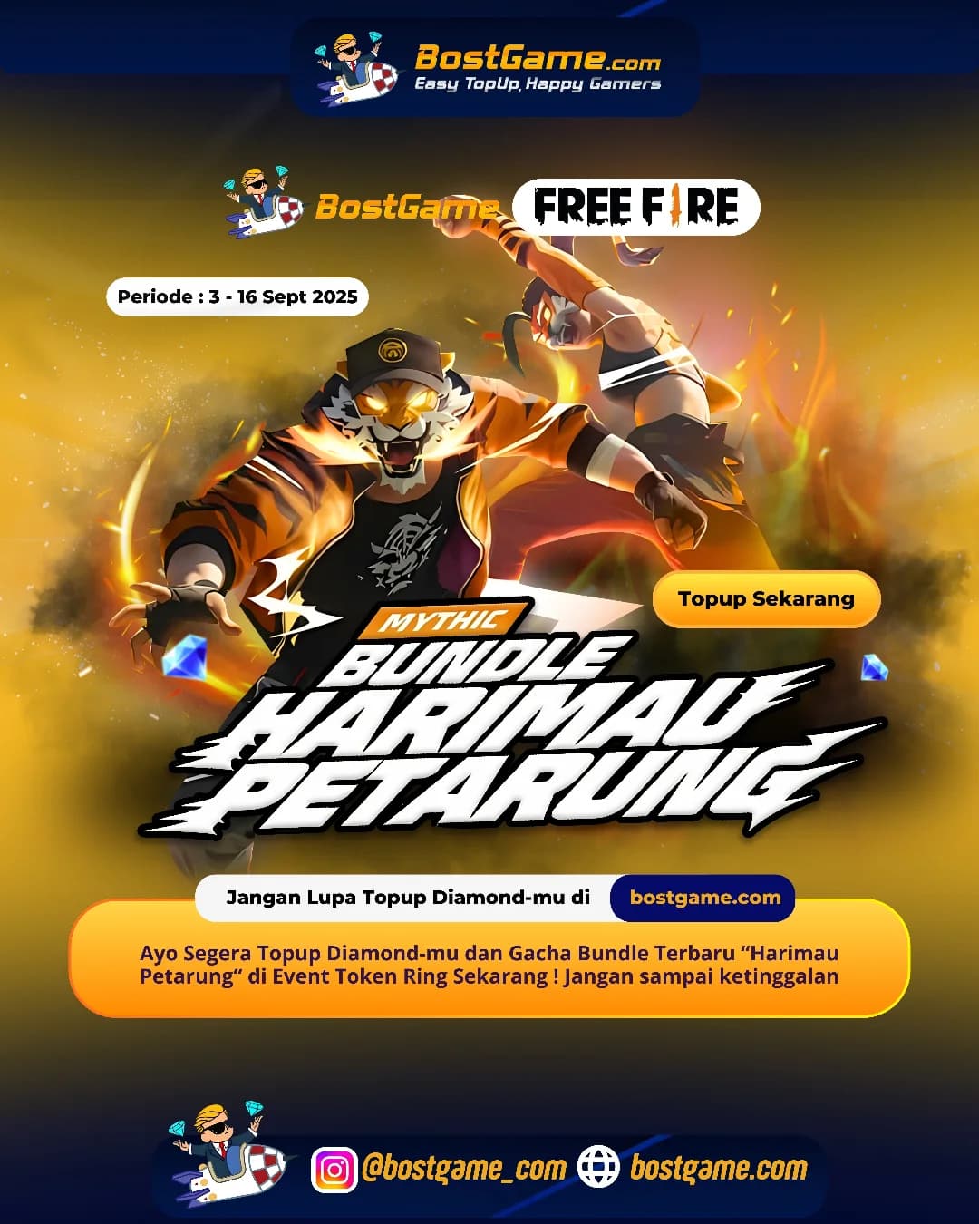 Free Fire : Bundle terbaru “Harimau Petarung” resmi turun ke arena!
