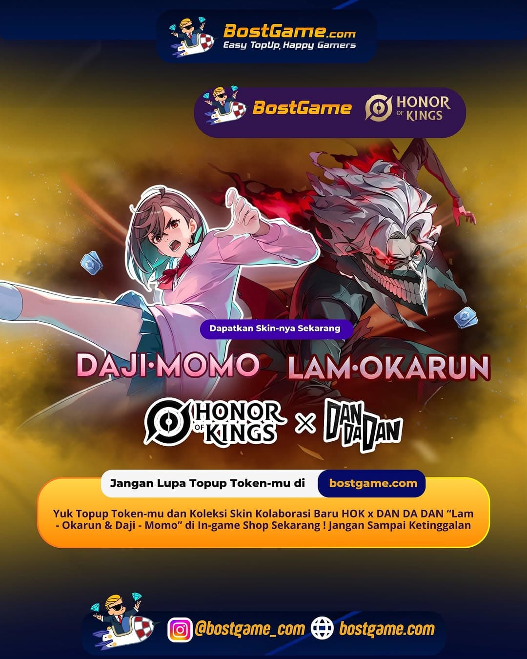 Honor Of Kings : 🔥 Skin Kolaborasi terbaru HOK × DAN DA DAN resmi hadir! 🔥