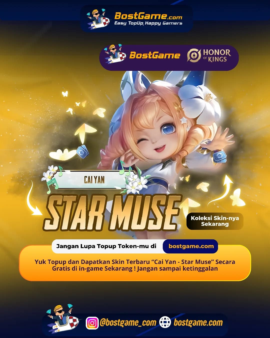 Honor Of Kings : Skin terbaru “Cai Yan - Star Muse” udah resmi turun dari langit, guyss!