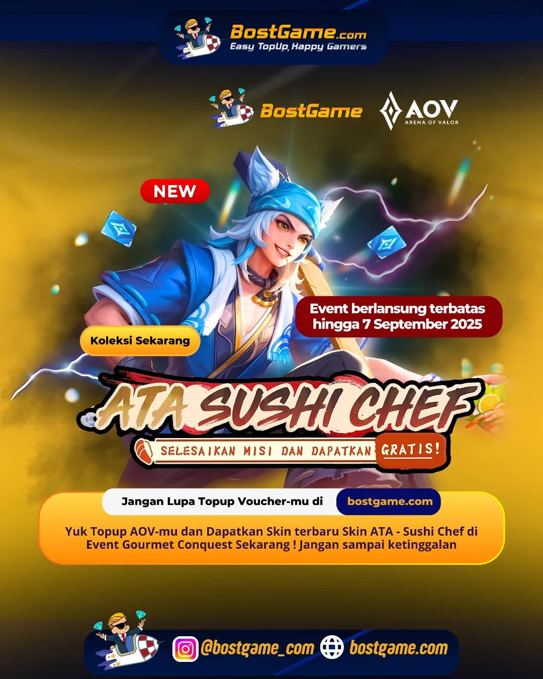 Aov : Skin ATA Sushi Chef akhirnya mendarat di AOV Indonesia!