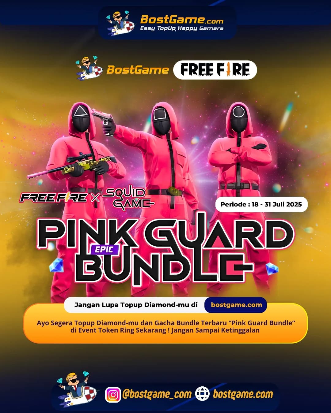 Free Fire : Kolaborasi EPIC Hadir! FREE FIRE x SQUID GAME