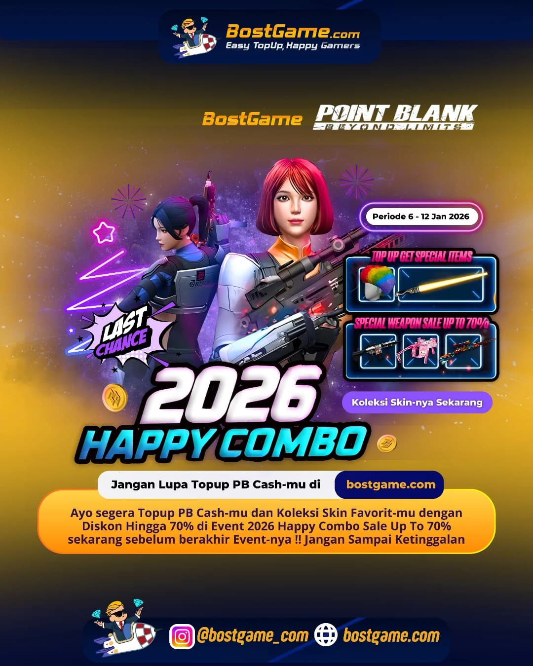 Point Blank : Hari Terakhir Event 2026 Happy Combo Sale Up To 70% Guyss !