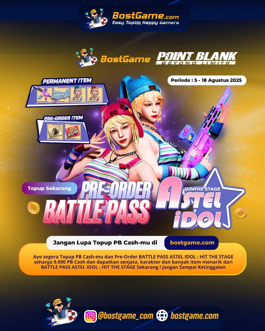 Point Blank : BATTLE PASS ASTEL IDOL: HIT THE STAGE udah buka Pre-Order, geng!