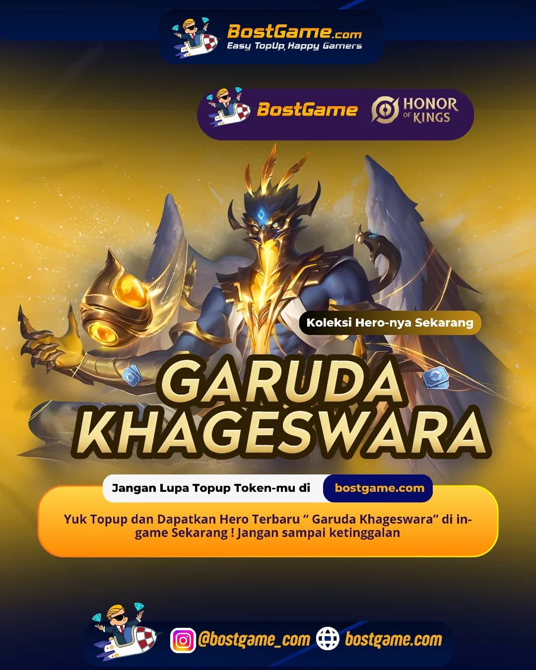 Honor Of Kings : Hero terbaru “Garuda Khageswara” akhirnya turun ke Land of Dawn-nya HOK!