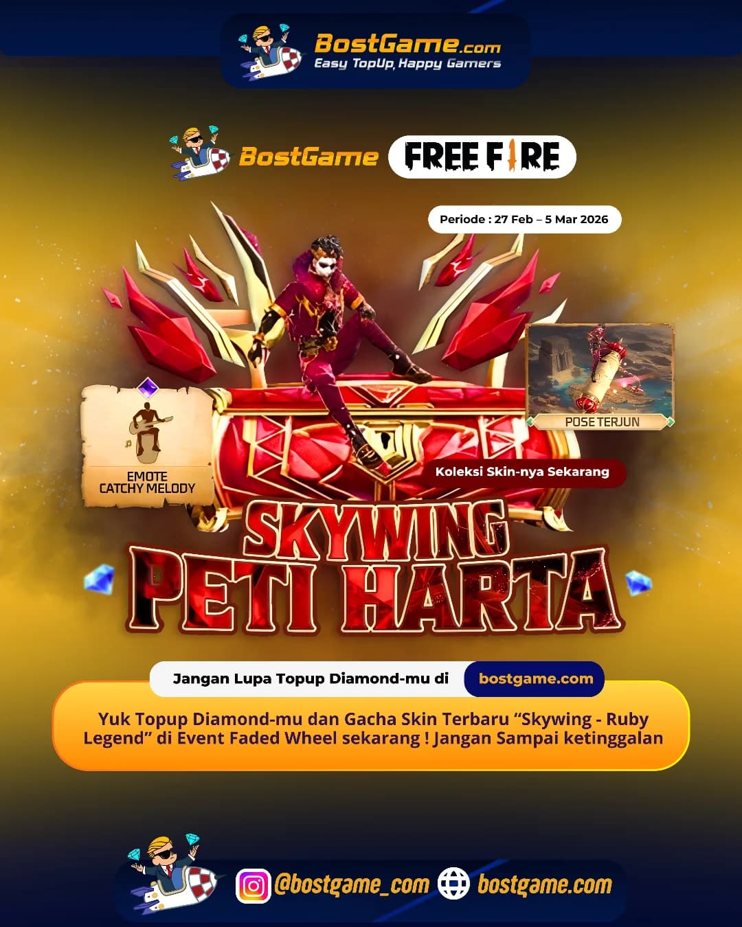 Free Fire : Skin Terbaru HADIR! “Skywing – Ruby Legend”!