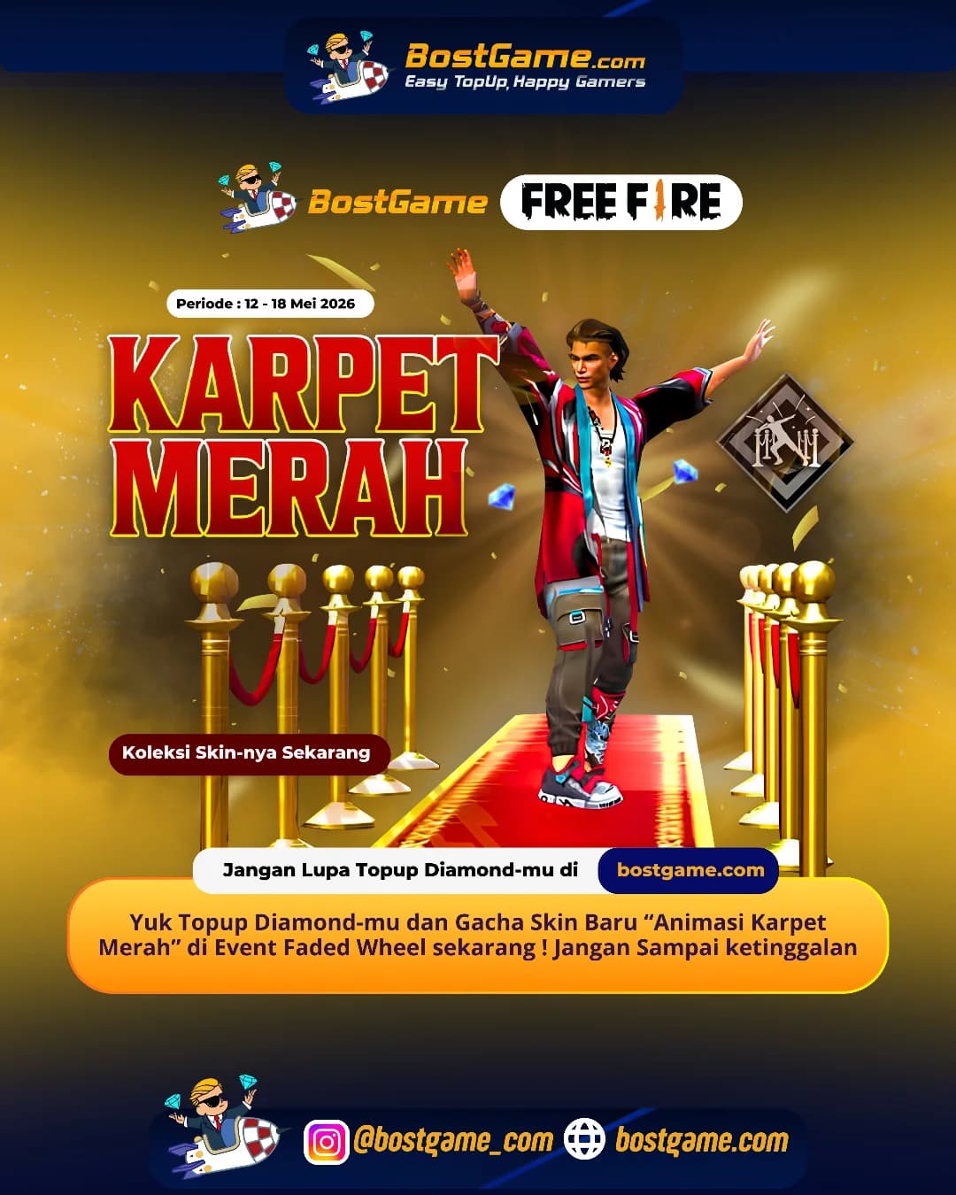 Free Fire : Skin “Animasi Karpet Merah” ❤️🎬
