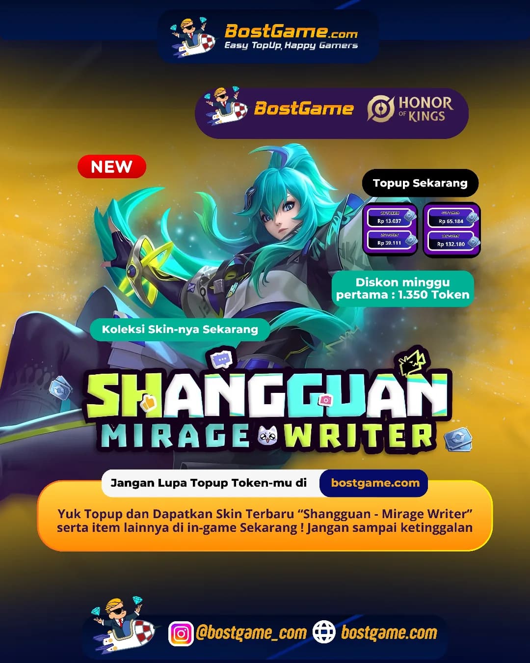 Honor Of Kings : Skin Terbaru “Shangguan – Mirage Writer” resmi mendarat di Land of Kings!