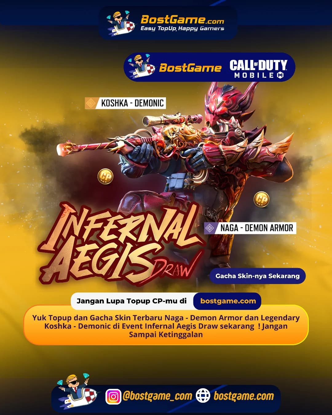Call Of Duty Mobile : Yuk Topup dan Gacha Skin Terbaru Naga - Demon Armor dan Legendary Koshka - Demonic!