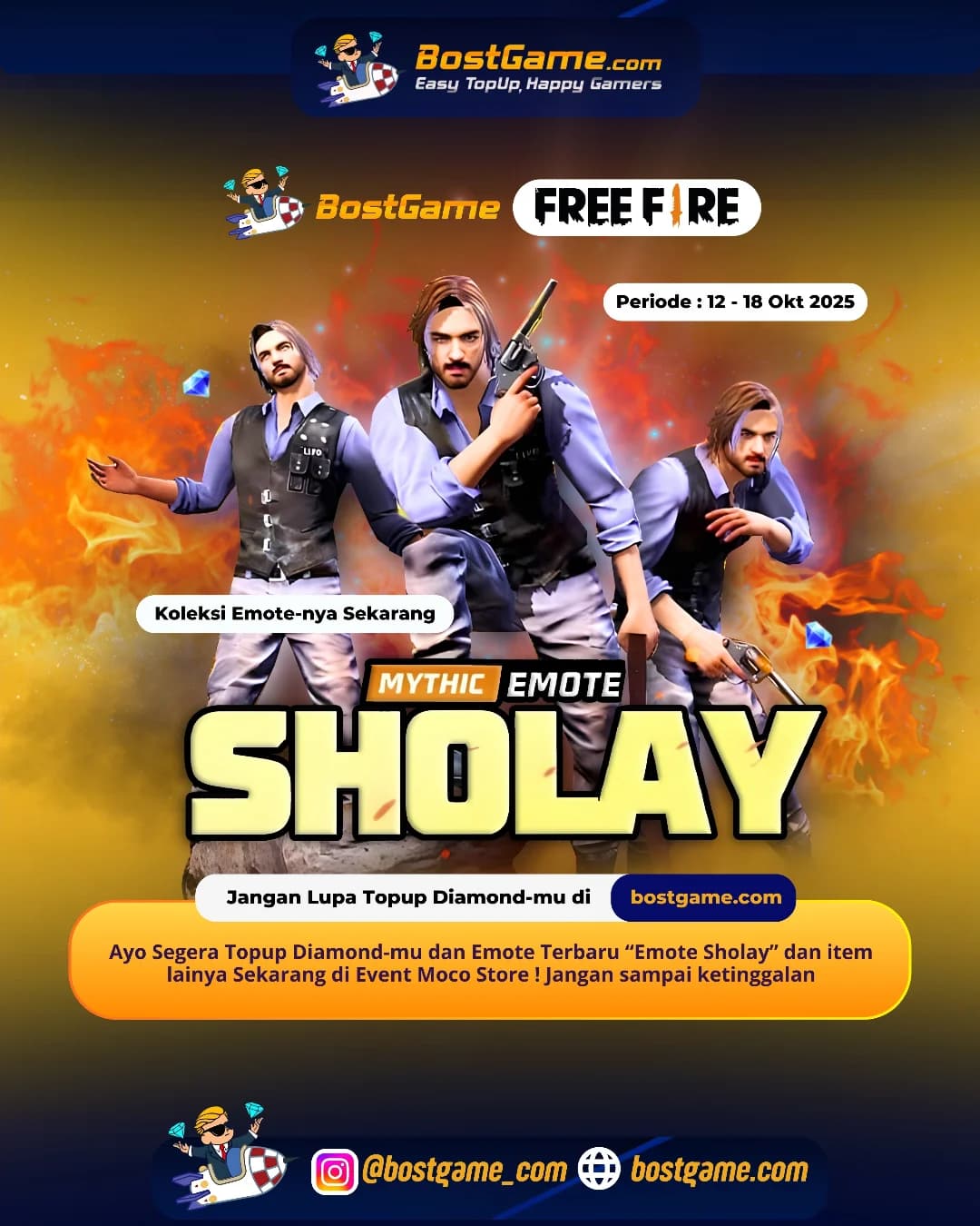 Free Fire : Emote Terbaru “Sholay” resmi hadir di Event Moco Store!