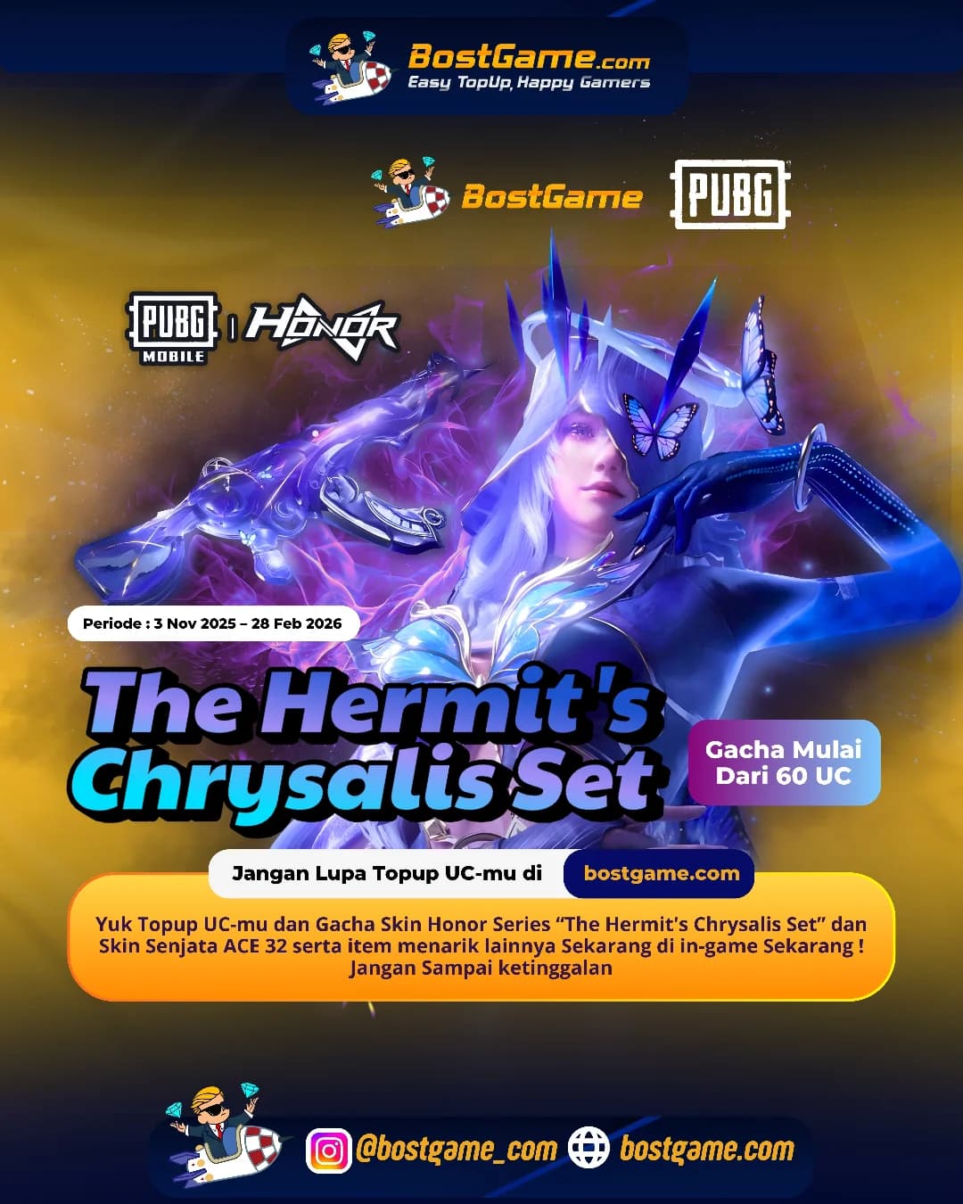 PUBG Mobile : Skin Honor Series terbaru “The Hermit's Chrysalis Set” !
