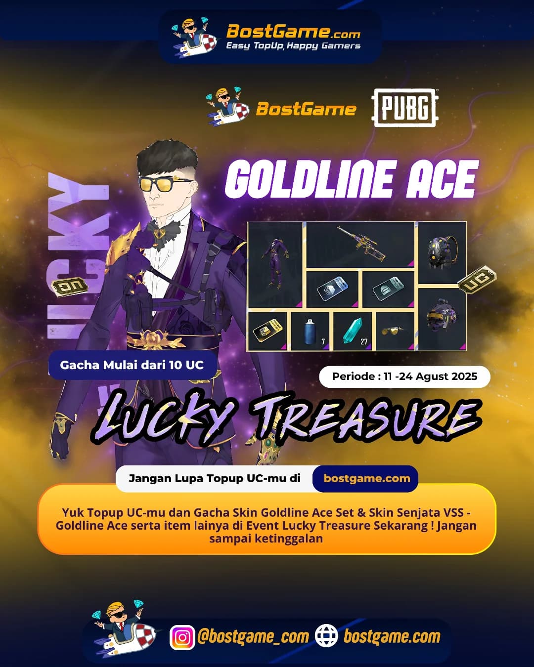 Pubg : Event LUCKY TREASURE Telah Hadir ! Periode : 11 -24 Agust 2025