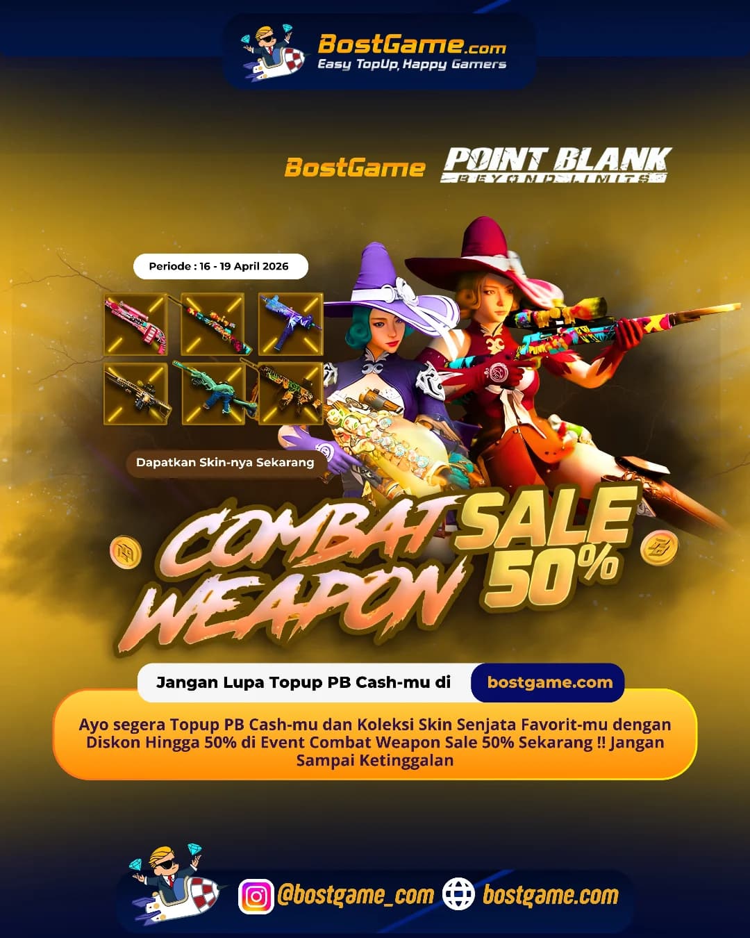 Point Blank : Event Combat Weapon Sale 50% HADIR! 16 - 19 April 2026