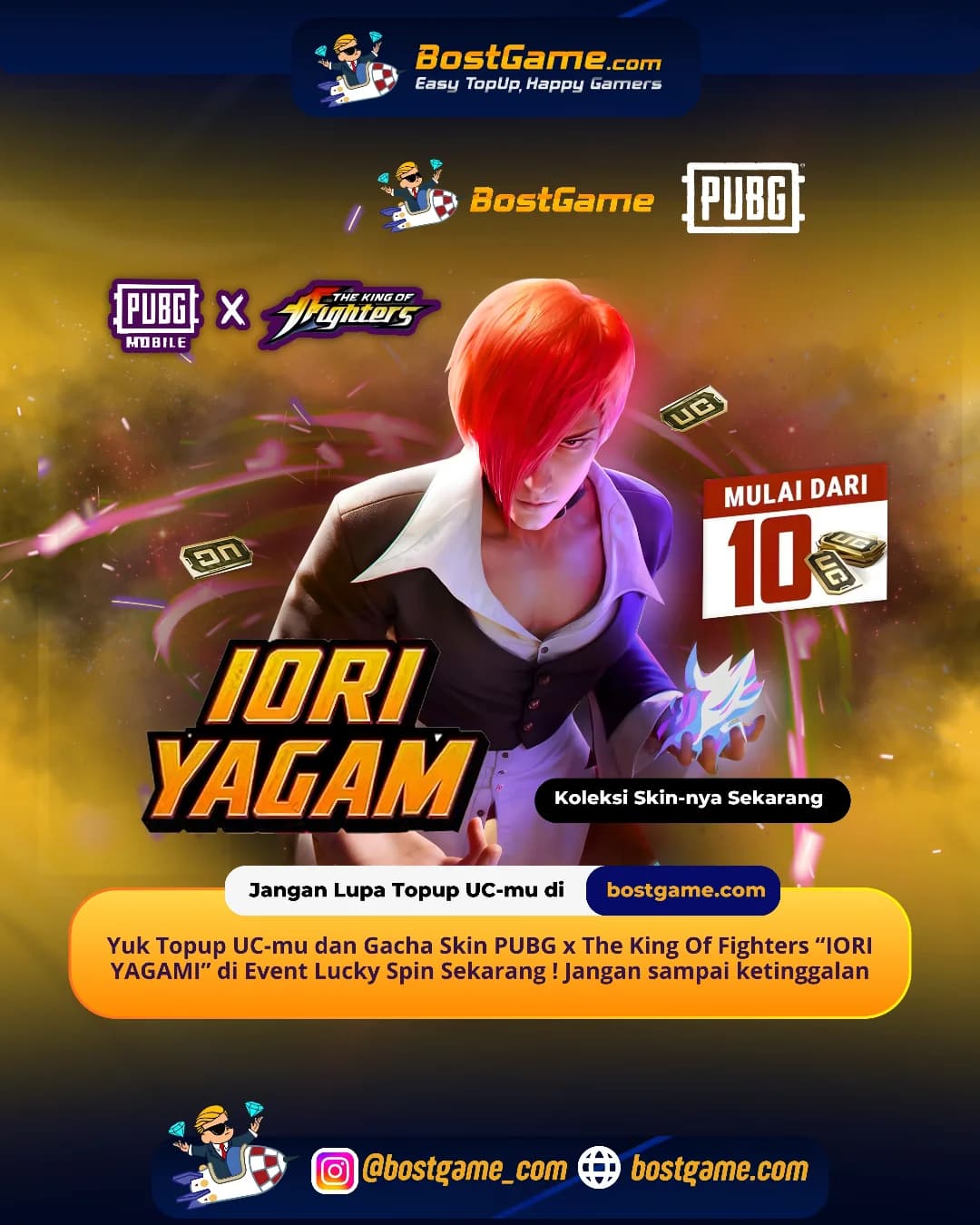 PUBG Mobile: Skin PUBG MOBILE x The King of Fighters – “IORI YAGAMI” resmi mendarat, guyss!