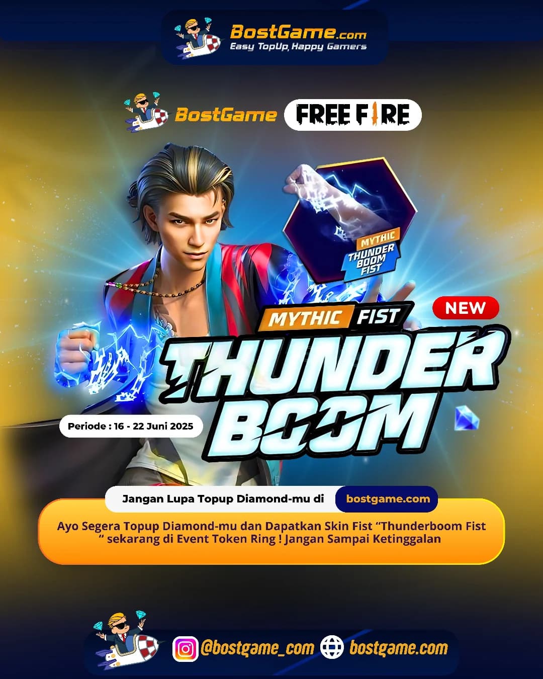 Free Fire : BOOM! Skin Fist Thunderboom Hadir, Sobat FREEFIRE!