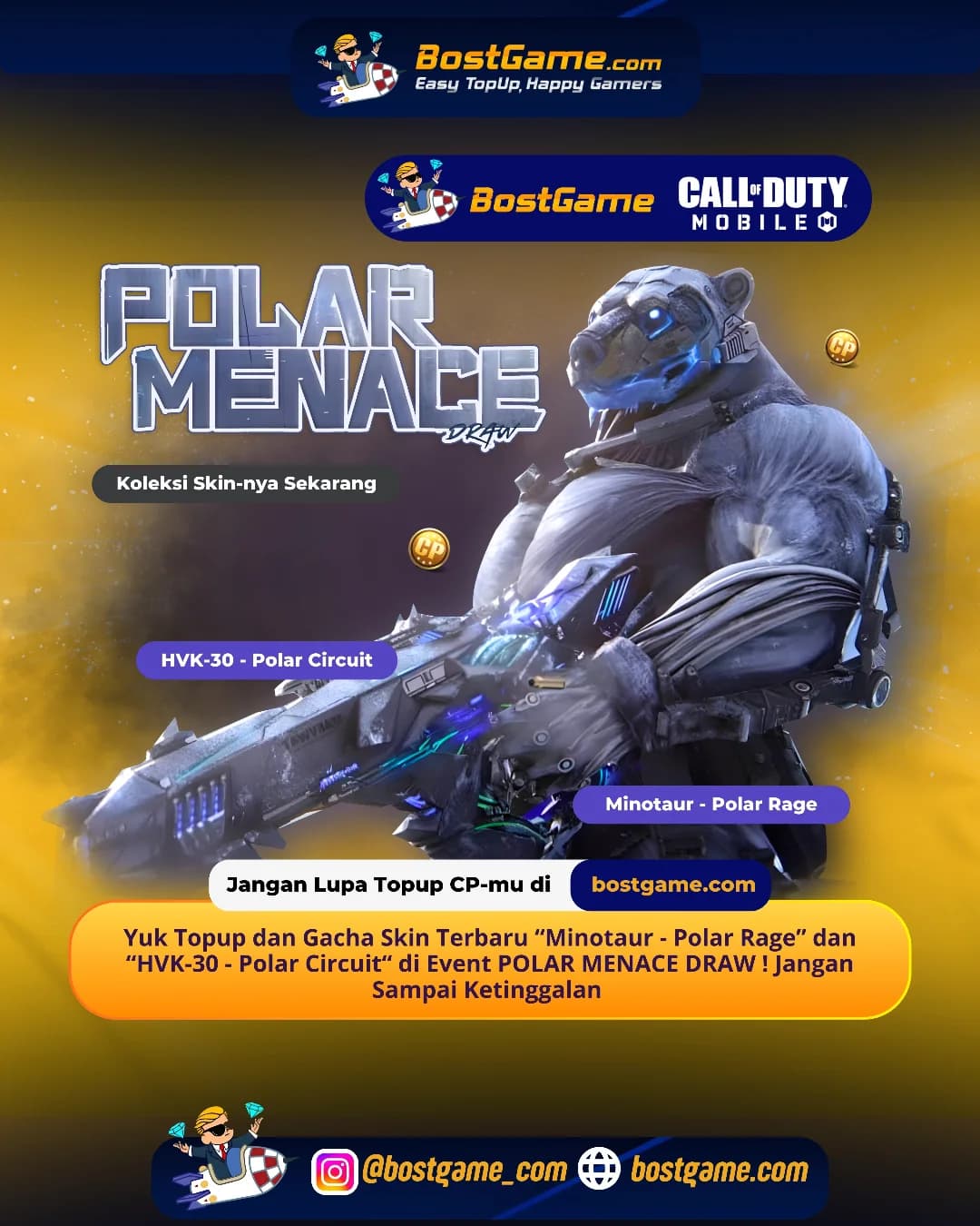 Call Of Duty Mobile : Gacha Skin Terbaru “Minotaur - Polar Rage” dan “HVK-30 - Polar Circuit“!