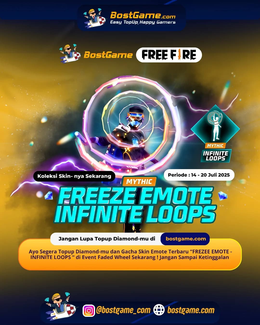 Free Fire : FREEZE EMOTE IS HERE!  Periode: 14 - 20 Juli 2025