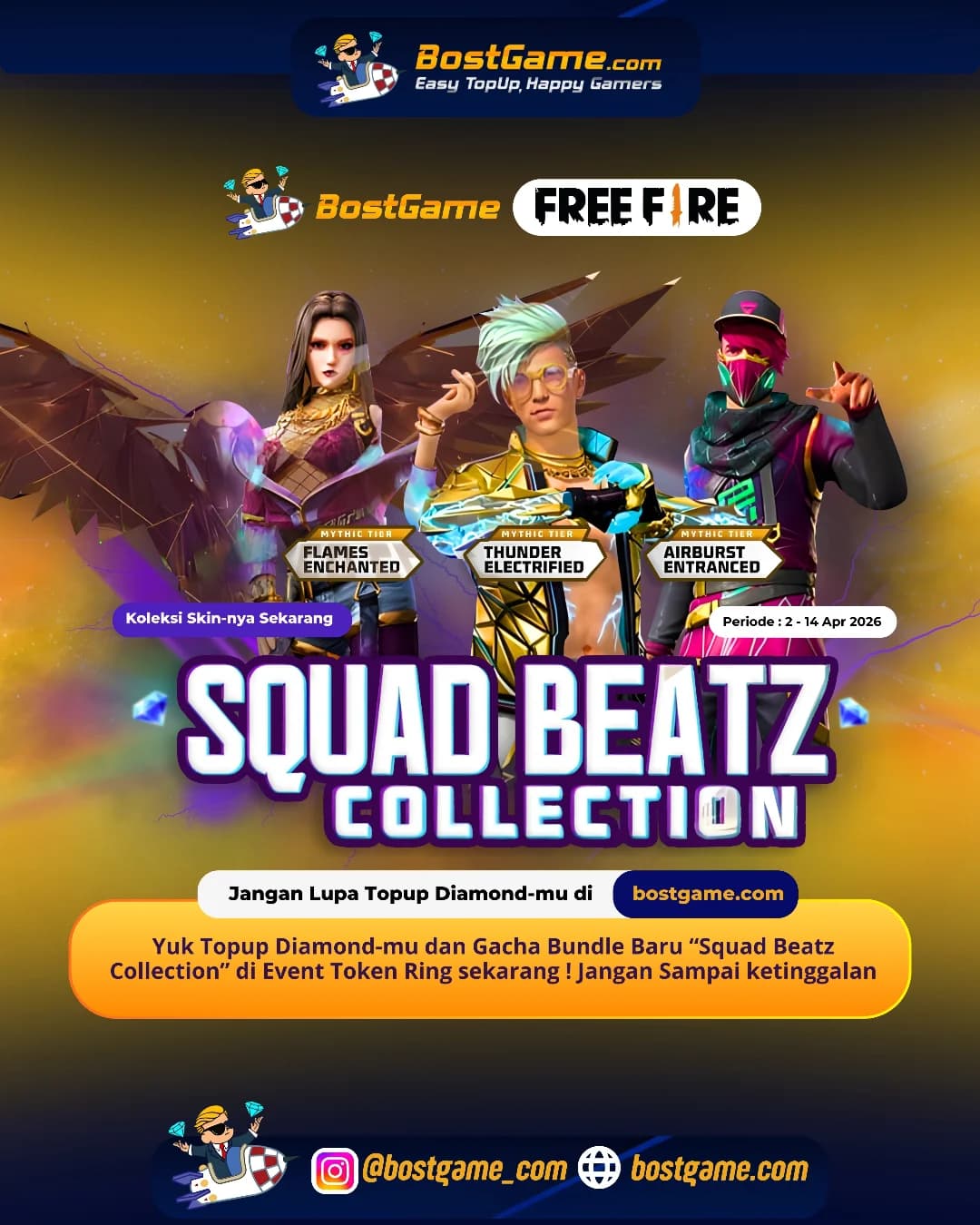 Free Fire : Vibes musik + efek keren yang bikin kamu makin standout di battlefield!