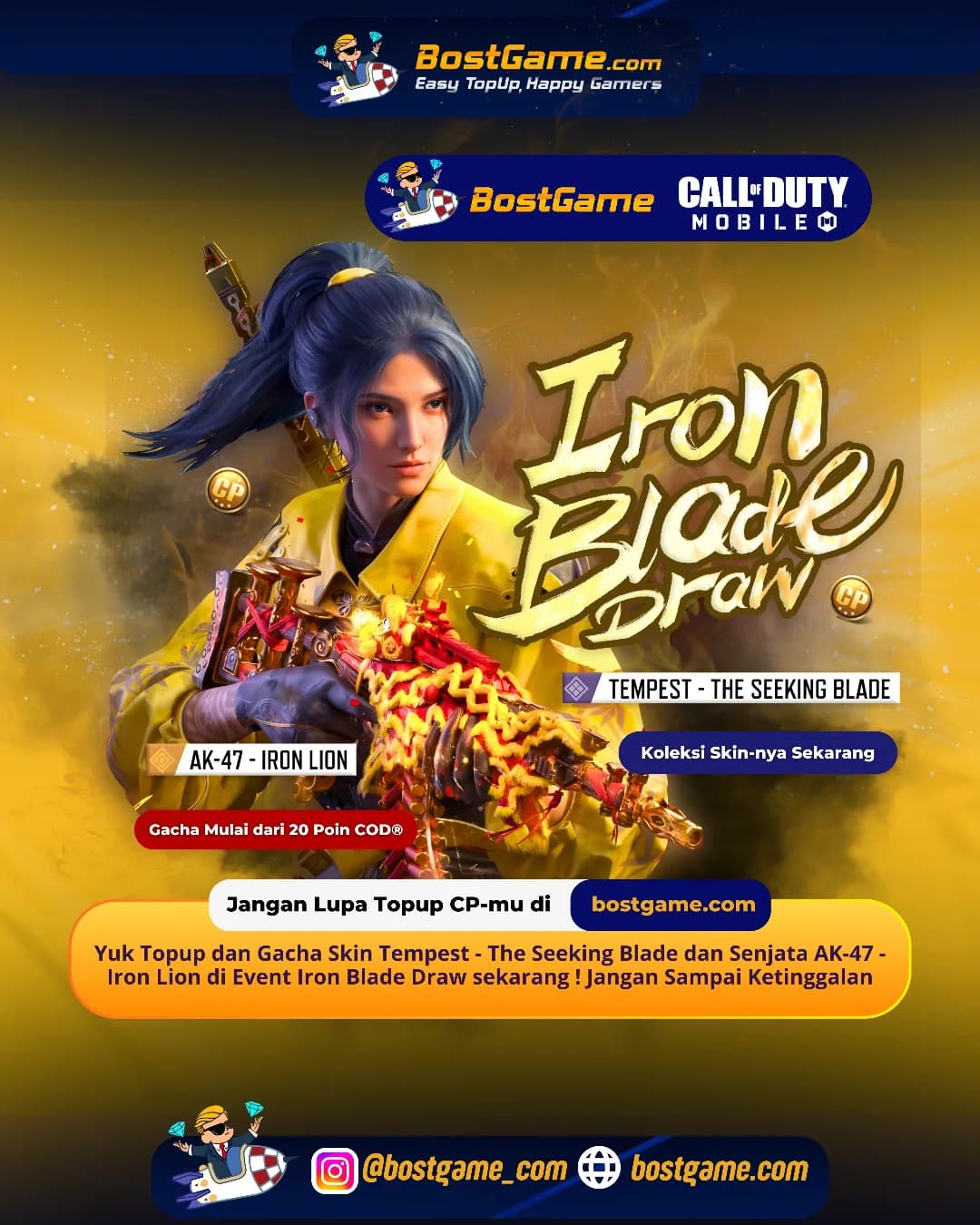 Call Of Duty Mobile: Skin Tempest - The Seeking Blade dan Senjata AK-47 - Iron Lion!