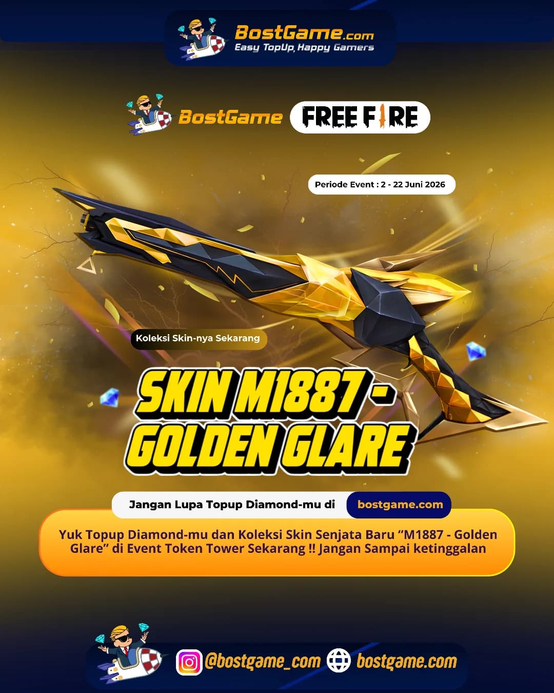 Free Fire : SKIN SENJATA BARU RESMI HADIR!  Periode Event 2 – 22 Juni 2026  🤩