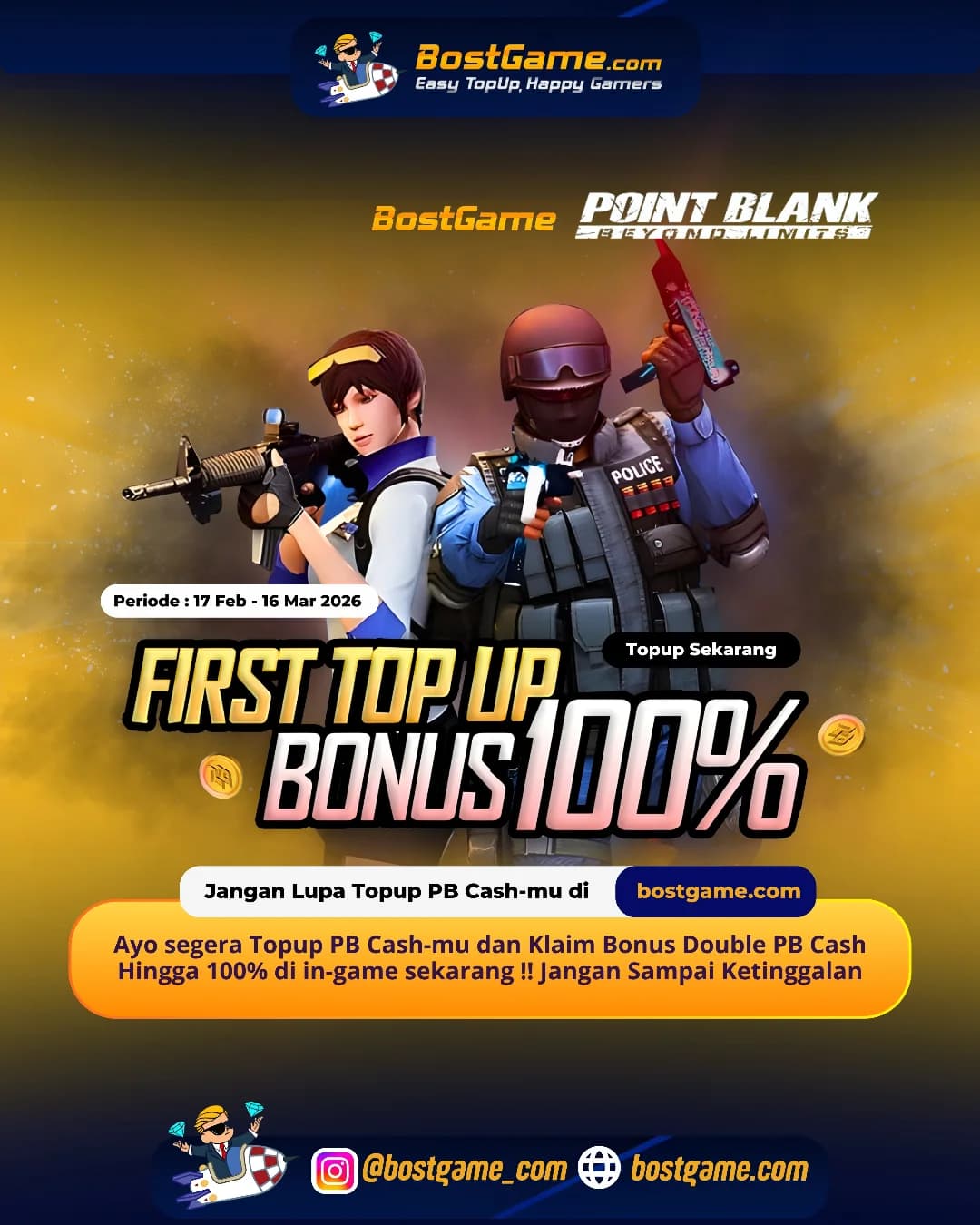Point Blank : Dapetkan DOUBLE PB Cash hingga 100% — sekali topup!